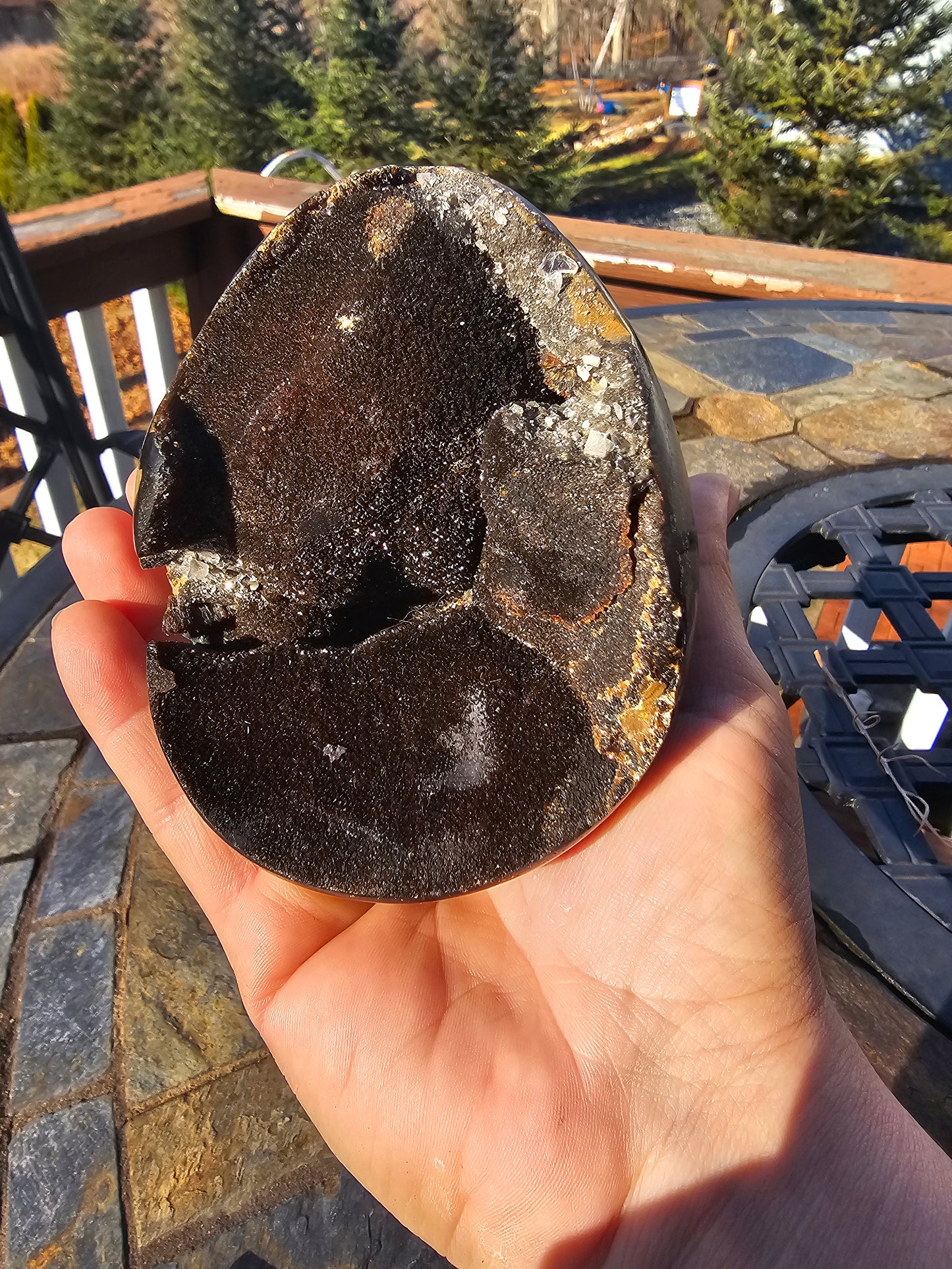 Druzy septarian nodule egg