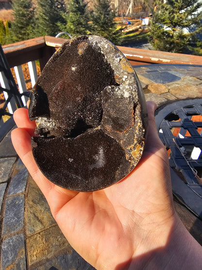 Druzy septarian nodule egg