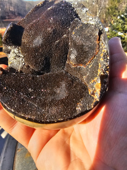 Druzy septarian nodule egg