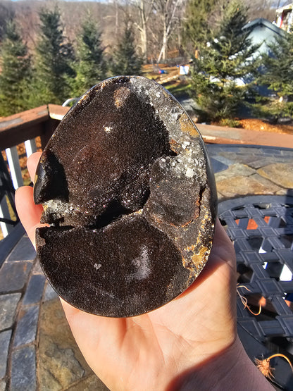 Druzy septarian nodule egg