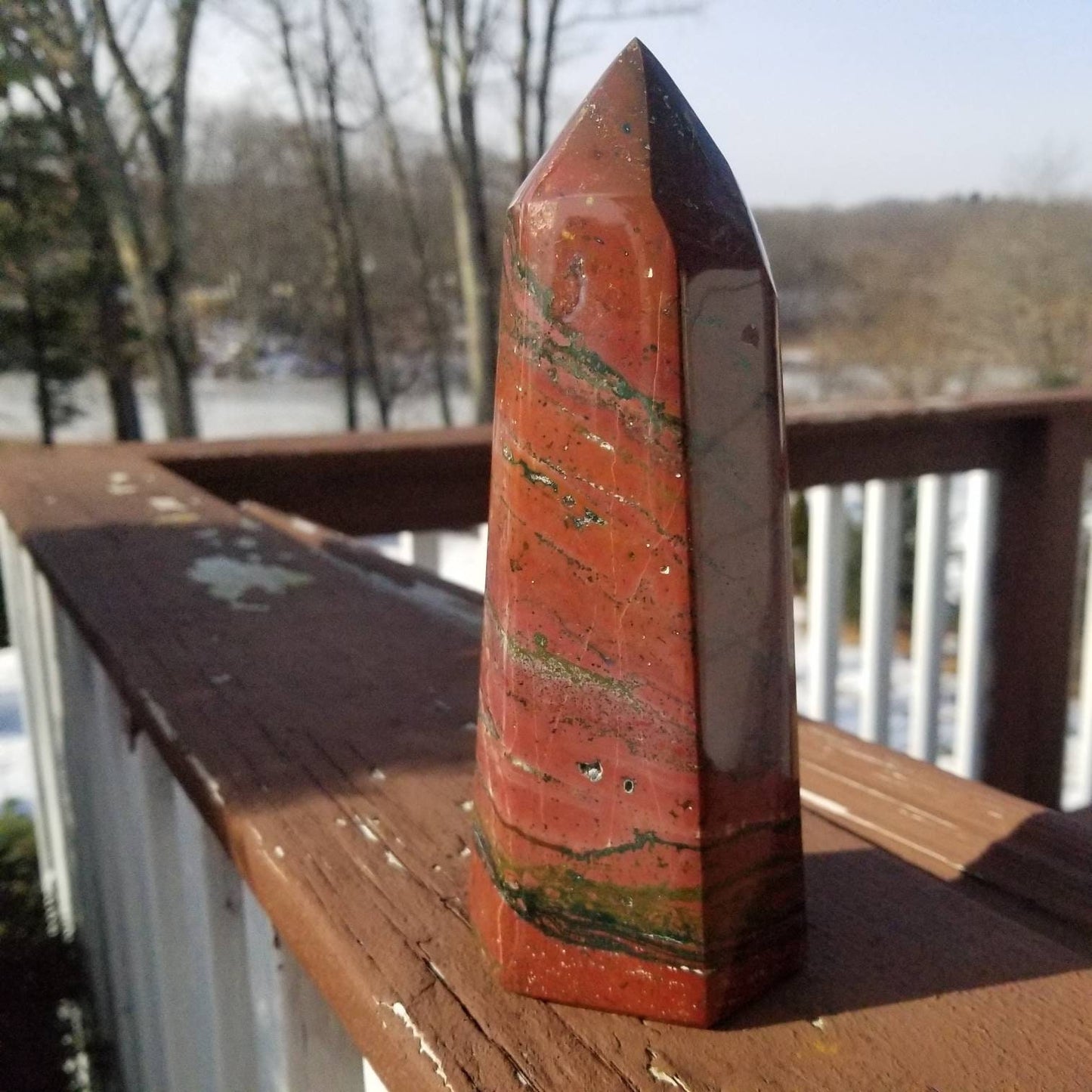 Red Ocean Jasper Tower - oldstock jasper- polished