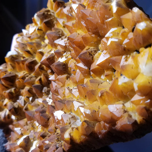 Skeletal Quartz Cluster -natural Iron oxide coating