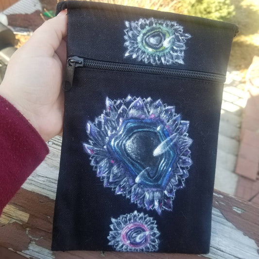 Hand painted Stalactite crystal -crossbody purse