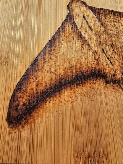 Floating stingray wood burned cutting board